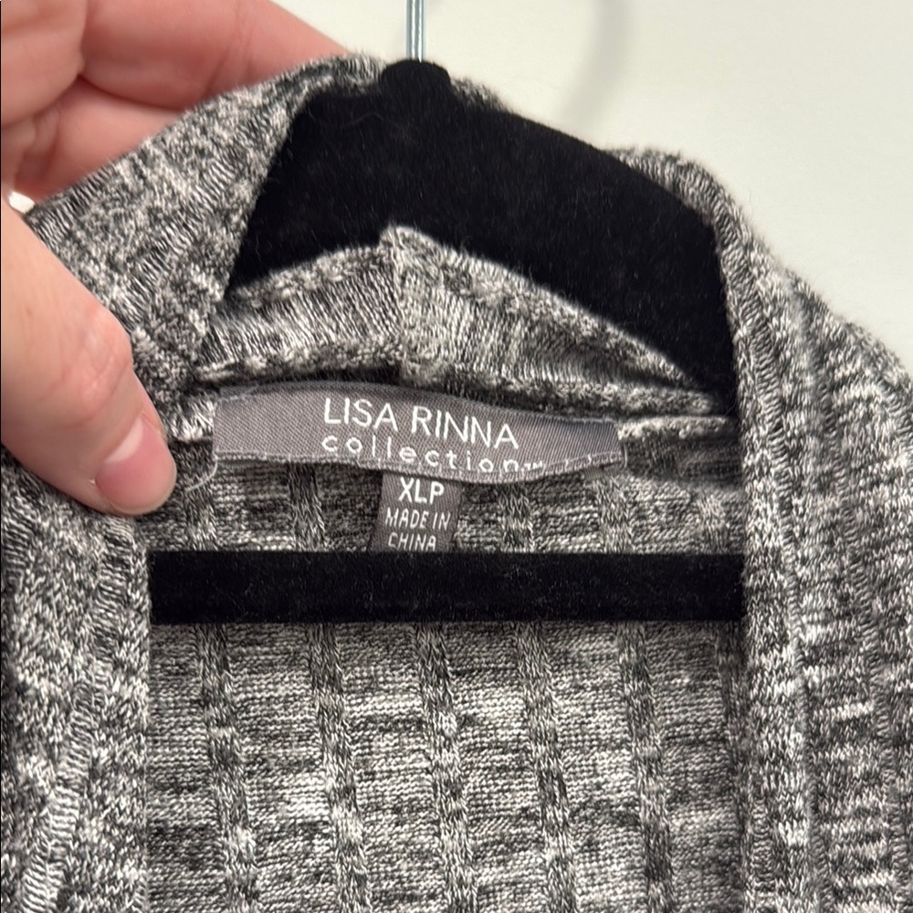 Lisa Rinna Collection Gray Open Front Sweater - Picture 2 of 2